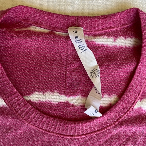 Lululemon Womens 10 Pink Tie Dye Swiftly Tech Striped Seamless Tee Short Sleeve - Picture 2 of 4